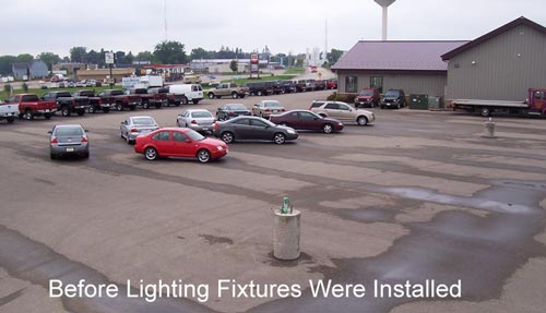 Parking Lot Before Lighting Installation